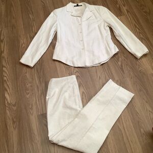 Linda Allard Ellen Tracy Women’s Pant Suit Size 12 Jacket/Pants Textured Cotton
